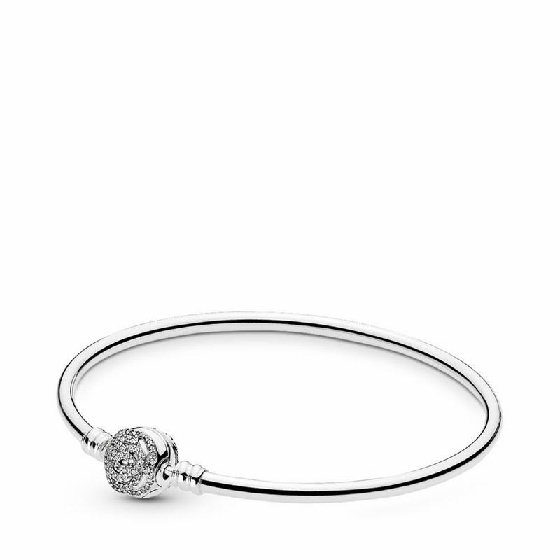 Pandora Australia Disney, Beauty & The Beast Bangle Bracelet - Sterling Silver | WKJUHC512